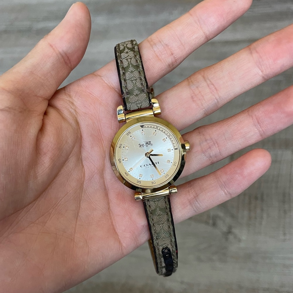 Luxury Gift Coach Leather Watch (Slim Strap)